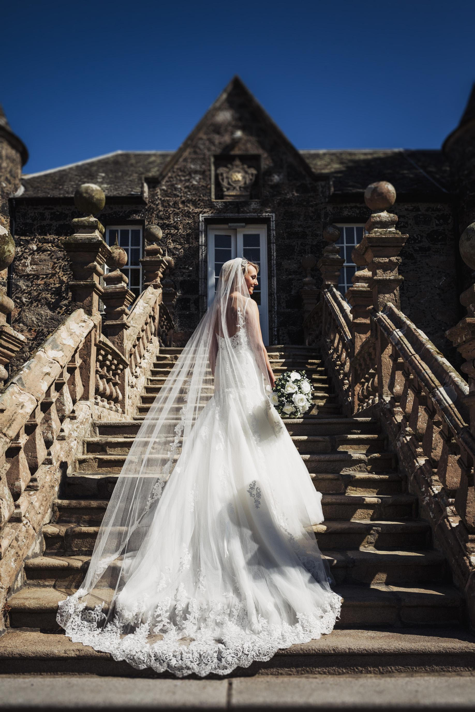 Modern Scottish Glitz: Eleganza Real Bride Chloey Wearing Martina Liana Image